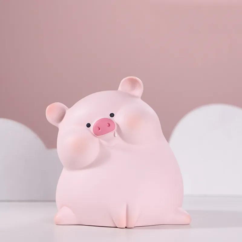 Nydelig Pig Piggy Bank Sparer Mynt Penger Søt Bankboks Vinyl Anti Fall Piggy Bank Bursdagsgaver Home Decor Ornament
