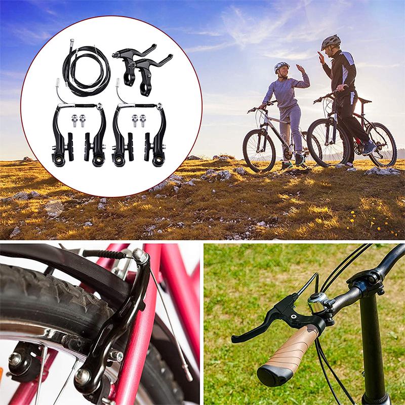 Bike V Brake Set Bike Front Rear V Brake Set Aluminum Alloy Mountain Road Bike V Brake Pads And Levers Set Riding Accessories