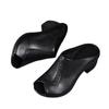 Thick-heeled Soft Leather Outer Slippers Fish Mouth Comfortable Versatile Mid-heeled Women Sandals Women's Mother's Shoes Women