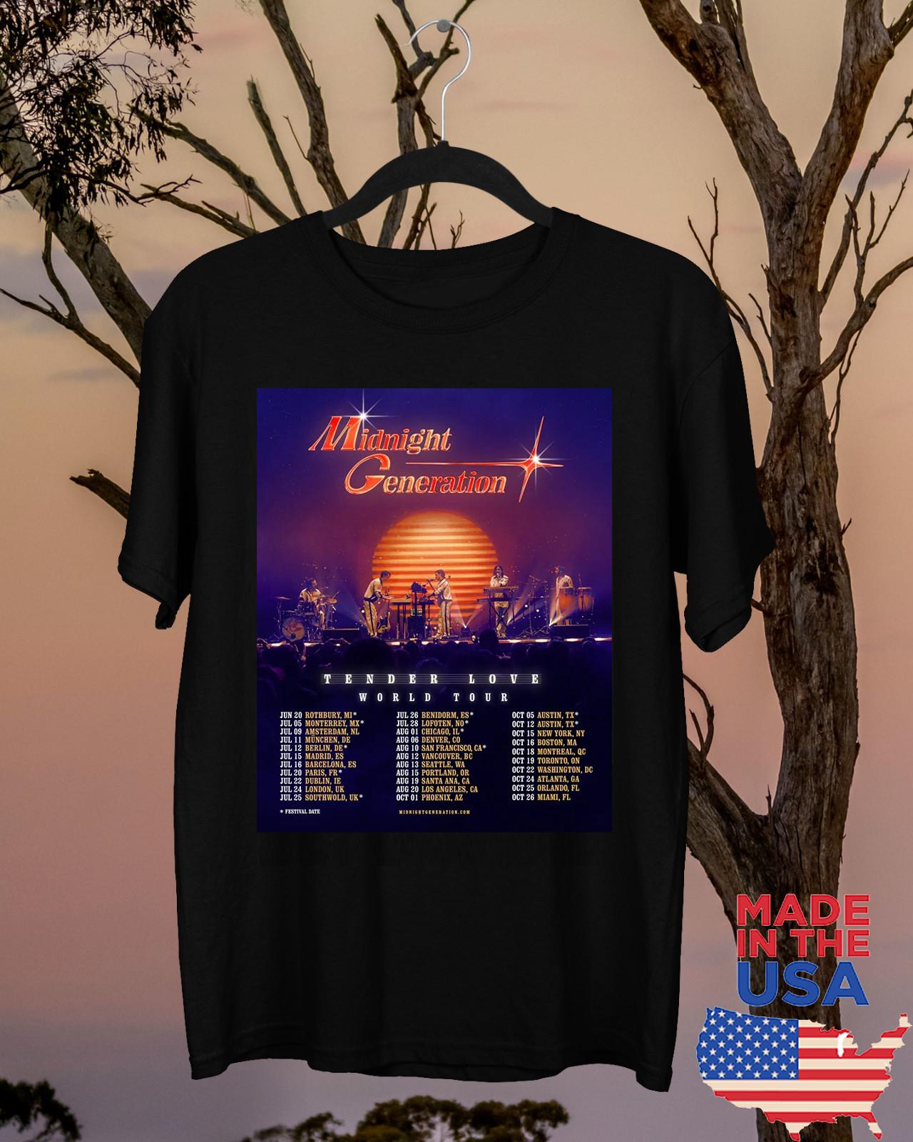 Midnight Generation BAND Tender Love World Tour T SHIRT FULL SIZE S-5XL SS953 S