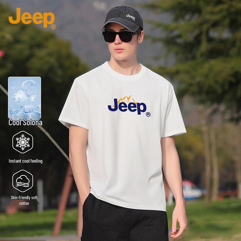 

JEEP Men s Summer Breathable Casual Short Sleeve T-Shirt M