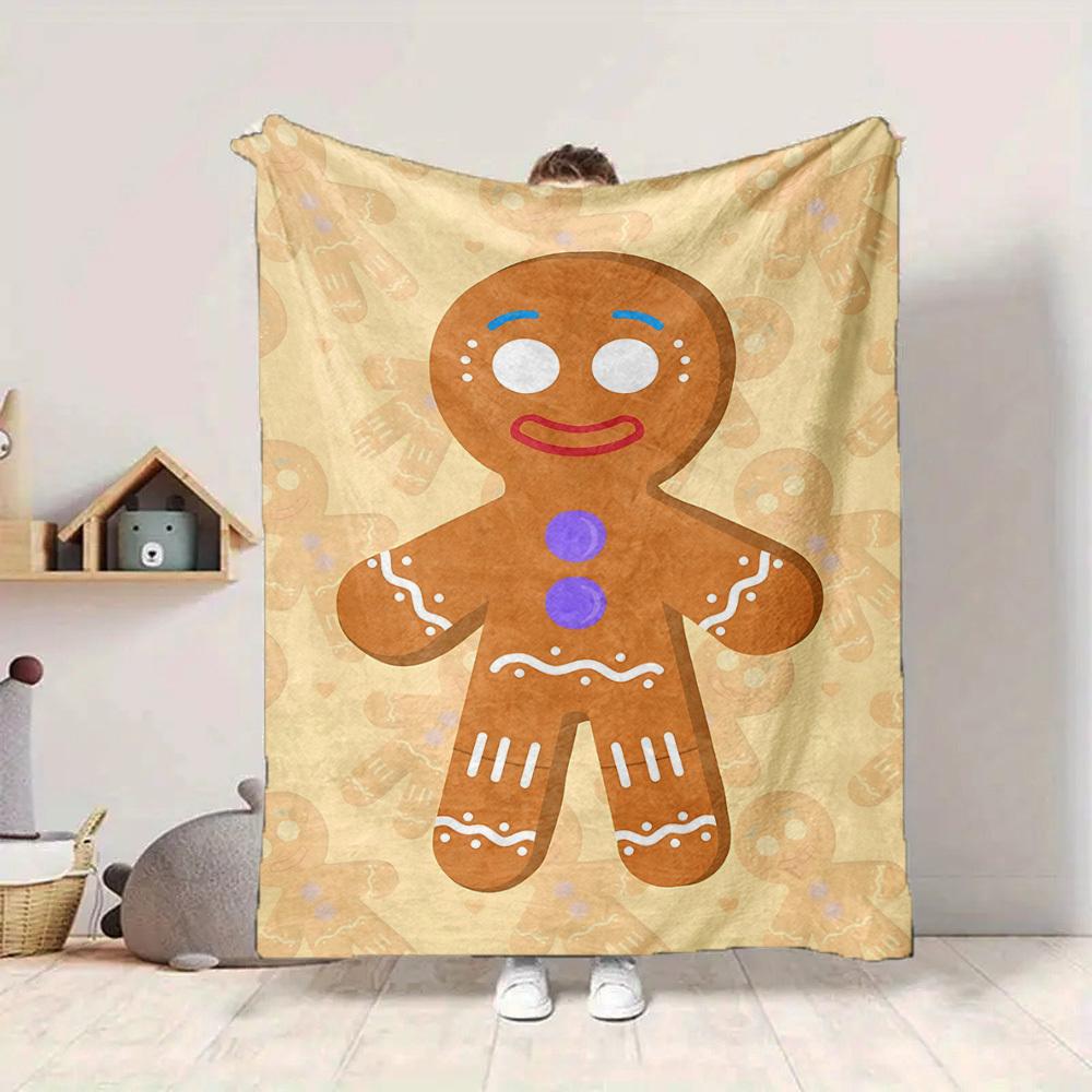 1pc Gingerbread Man Blanket Warm, Cozy, And Soft, Suitable for Sofas, Beds, Cars, And Office Use.Perfect for Camping And Travel, Making It a Great Gif