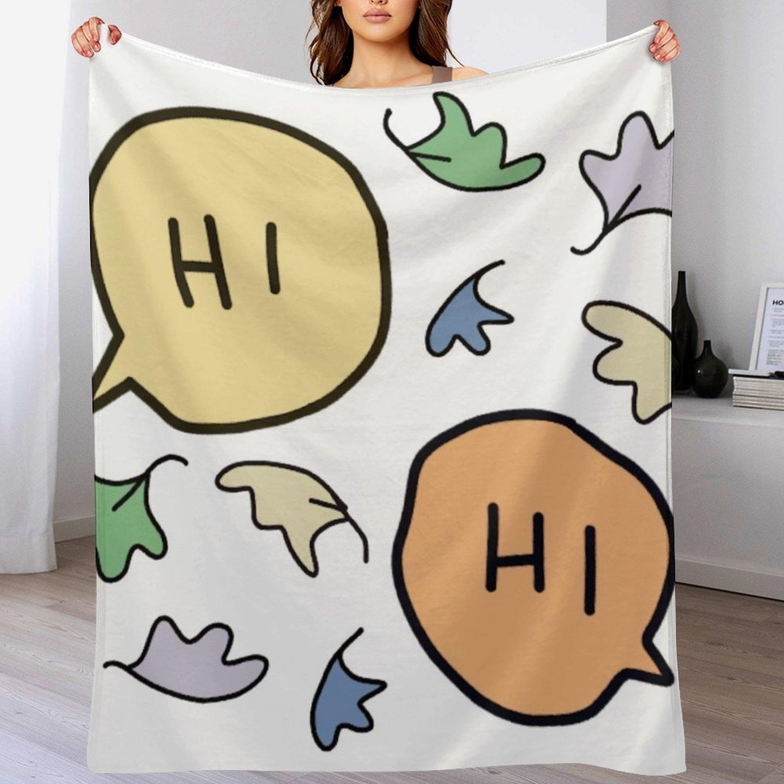 

heartstopper hi with leaves Throw Blanket Reusable Durable Soft Blanket for All Seasons 102x76cm(40x30in)