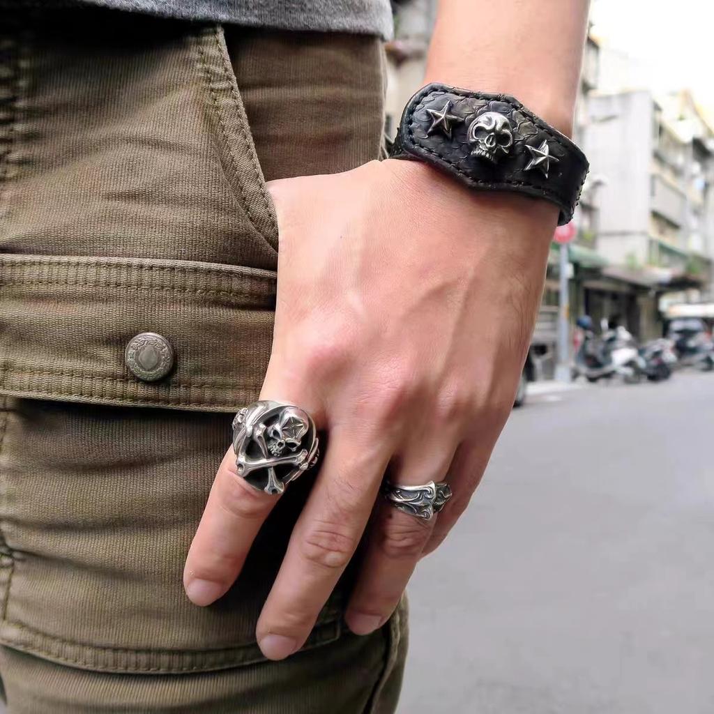 Heavy Industry Design Retro American Dead Skull Ring Fashionable Men's Single Ring Ins