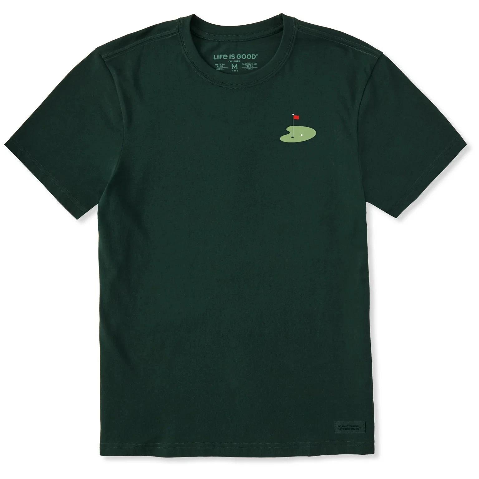 Life is Good. Men s Golf Green Short Sleeve Crusher Tee, Treeline Green M