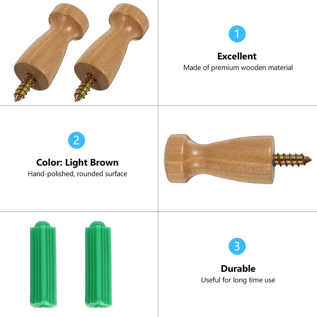 4 Stück Hakenleiste Wandhaken zum Aufhängen Rucksackaufhänger Holzbügel Feder Mantel Hut Kleidung