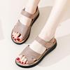 ~~ Whole cowhide~ Mom shoes summer middle-aged comfortable and non-slip flat-soled leather soft-soled sandals women
