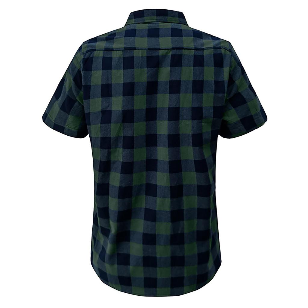 Men's Casual Hawaiian Shirt Short-sleeved European And American Plaid Shirt