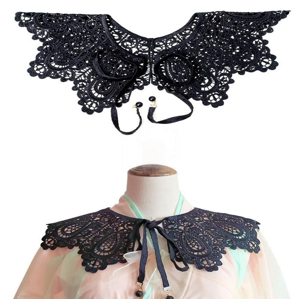 Perfect Match Venice Cotton Lace Collar Appliques,Milk White Emboridered Collar ,Cotton Floral Emboridered Collar 1 Pcs