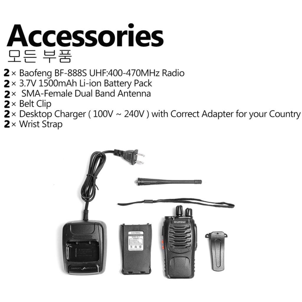 2pcs 4pcs 6pcs Baofeng BF-888S With Headphones 5km Long Range Walkie Talkie Two Way Radio Channel 16 Self-driving Travelling