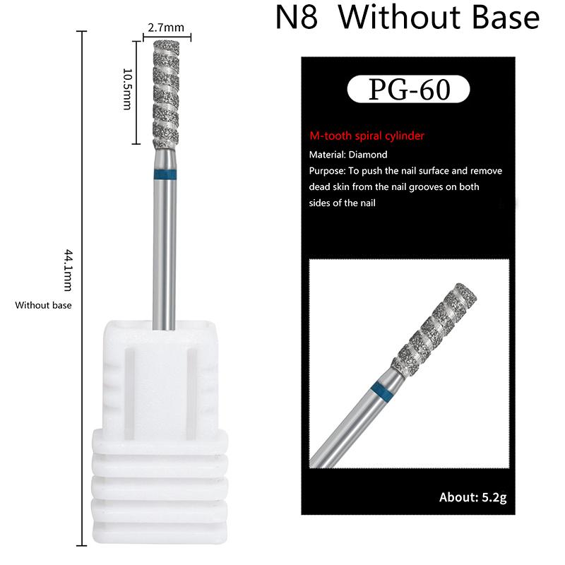 Diamond Nail Bits Tornado Flame Cuticle Drill Bit Manicure Cutter Rotary Burr Drill Accessories Spiral Nail Polishing Mills Tool