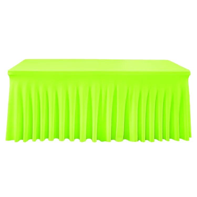 

Solid Color Conference Tablecloth Exhibition Table Cover Rectangular Hotel Banquet Table Skirt New Milk Silk Elastic Tablecloth 4FT(122x60x76cm)