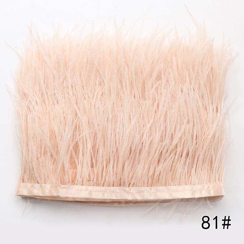 2M Ostrich Feather Cloth Edge 8-10 Cm Cuffs Clothing Skirt Decorative Accessories Color Ostrich Feather Cloth With Feathers