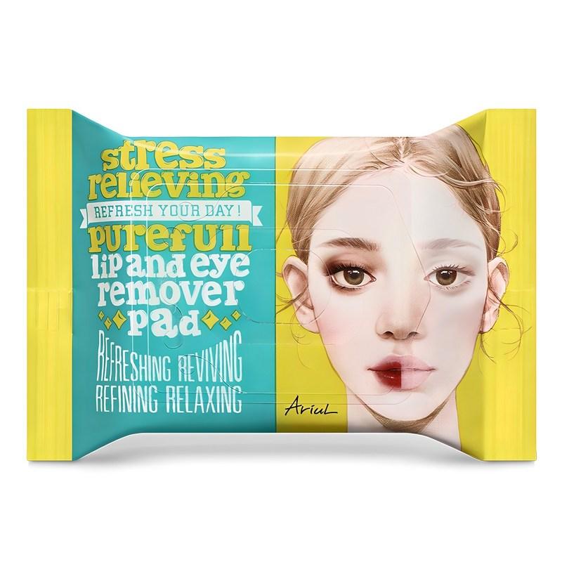 Ariul Relieving Pureful Lip & Eye Remover Pads 30p, 55g, 1 pcs