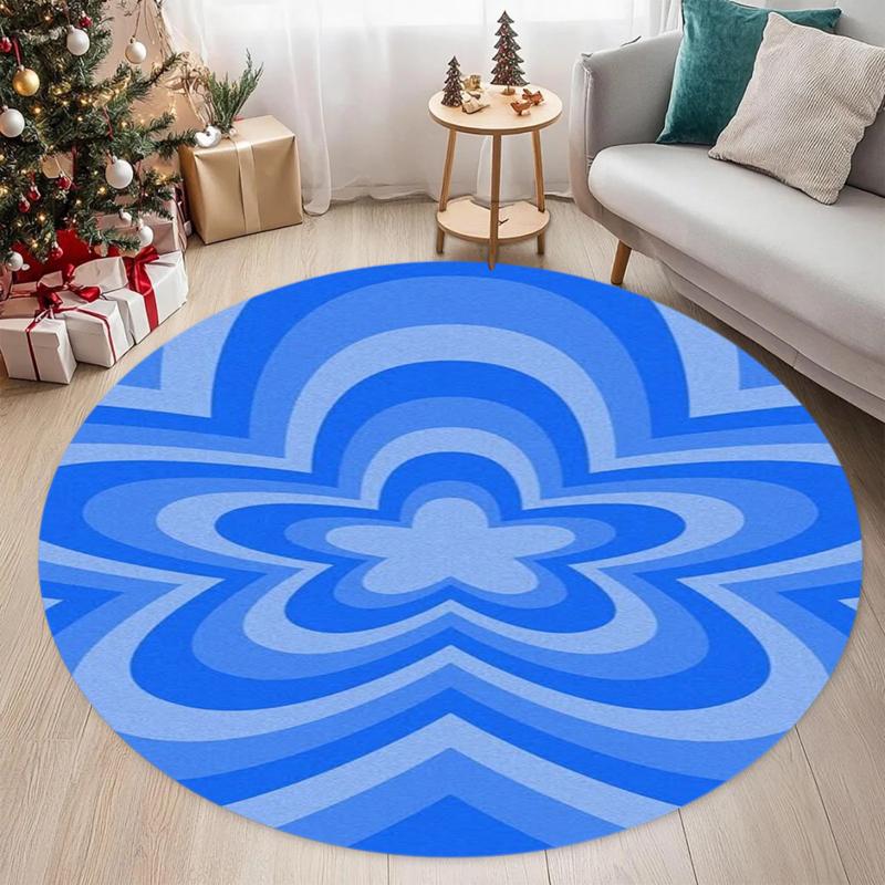Retro Layered Heart Round Rug Yellow Gradient Concentric Love Print Carpet for Living Room Bedroom Home Carpets for Living Room