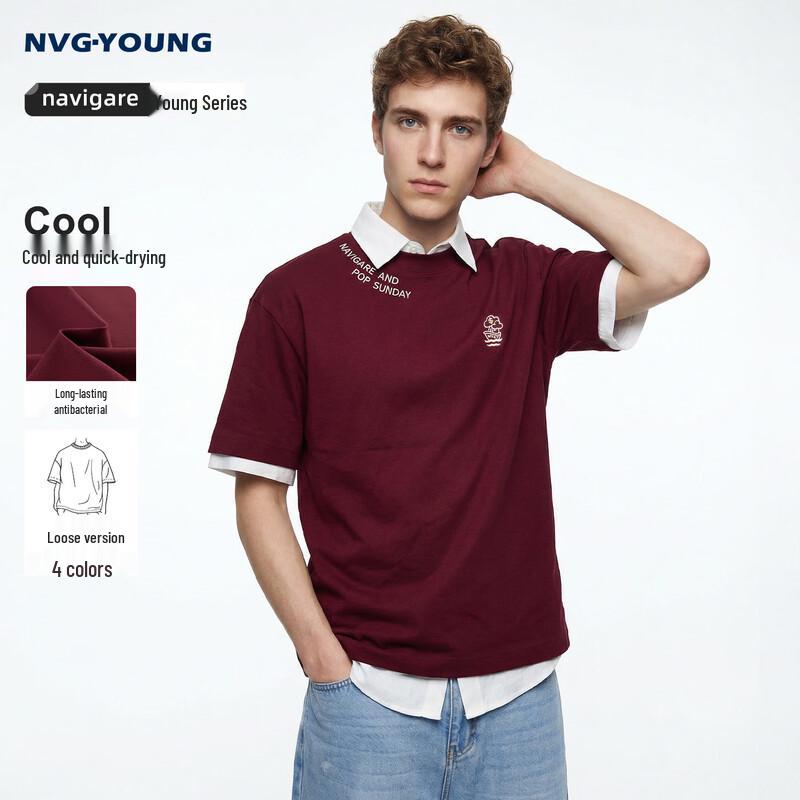 NVG·YOUNG Men s 7A Antibacterial Short Sleeve T-Shirt M