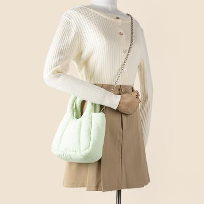 Handtasche Senior Sense Kette Umhängetasche Einzelne Schulter Damen Nische Bonbonfarbe Gepolsterte Baumwolle Daunentasche