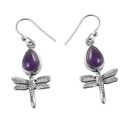 Amethyst Gemstone Earrings Solid 925 Sterling Silver Handmade Earrings Jewelry Gift For Women And Girls E-2121