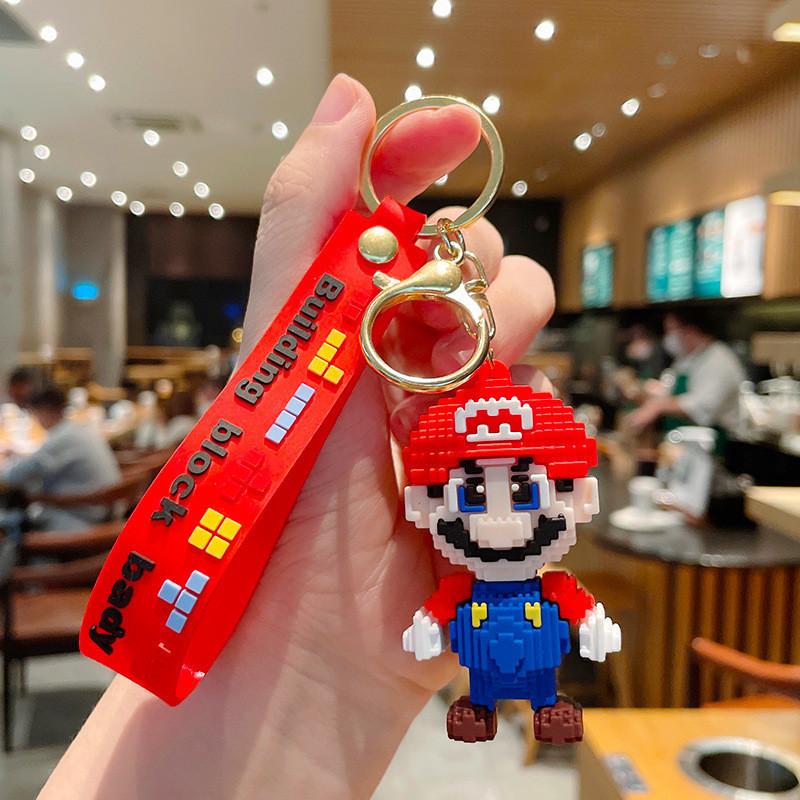 Creative Cartoon Mario Keychain Charming Pvc Decoration For Backpack And Keys