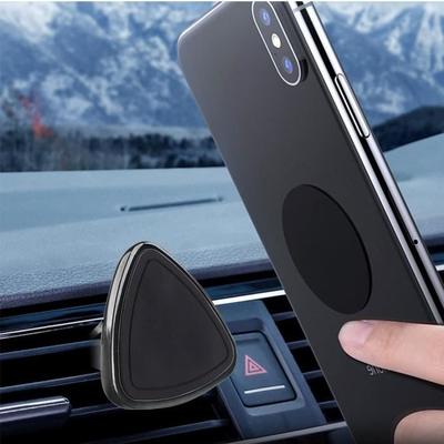 Car Phone Holder - UNIVERSAL - Magnetic Triangle - Black - Air Vent Protection