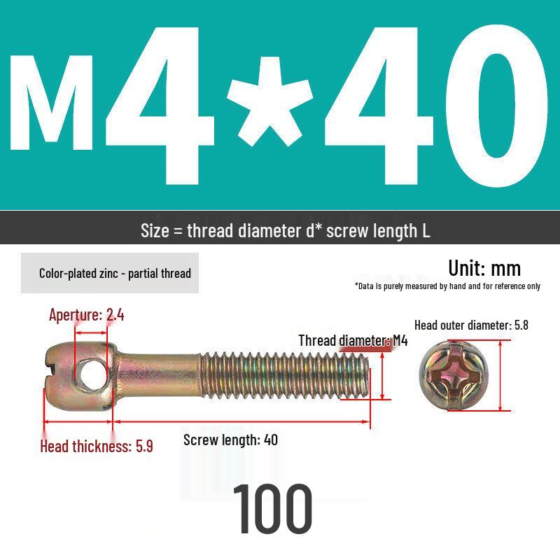 304 Stainless Steel Lead Seal Galvanized Meter Screw with Cross Hole