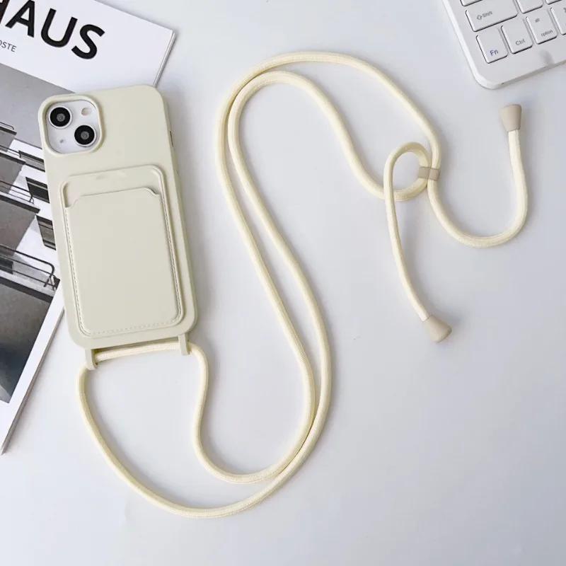 

Чехол для телефона Crossboby Lanyard Rope для iPhone 16E 16 15 14 Plus 13 12 11 Pro Max, силиконовый чехол для защиты от падений IPhone 16