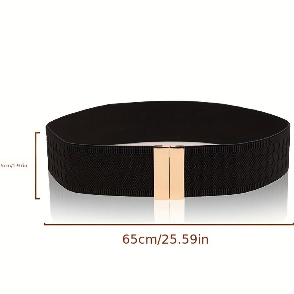 Damen Breiter Elastischer Gürtel mit Metallschnalle - Verstellbarer Einziehbarer Kleidergürtel, Geeignet für Hochzeiten, Partys, Plus Size Gürtel, Damenkleidergürtel