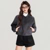 Flower gray design sense retro baseball jersey short coat women's autumn and winter wear niche loose jacket top