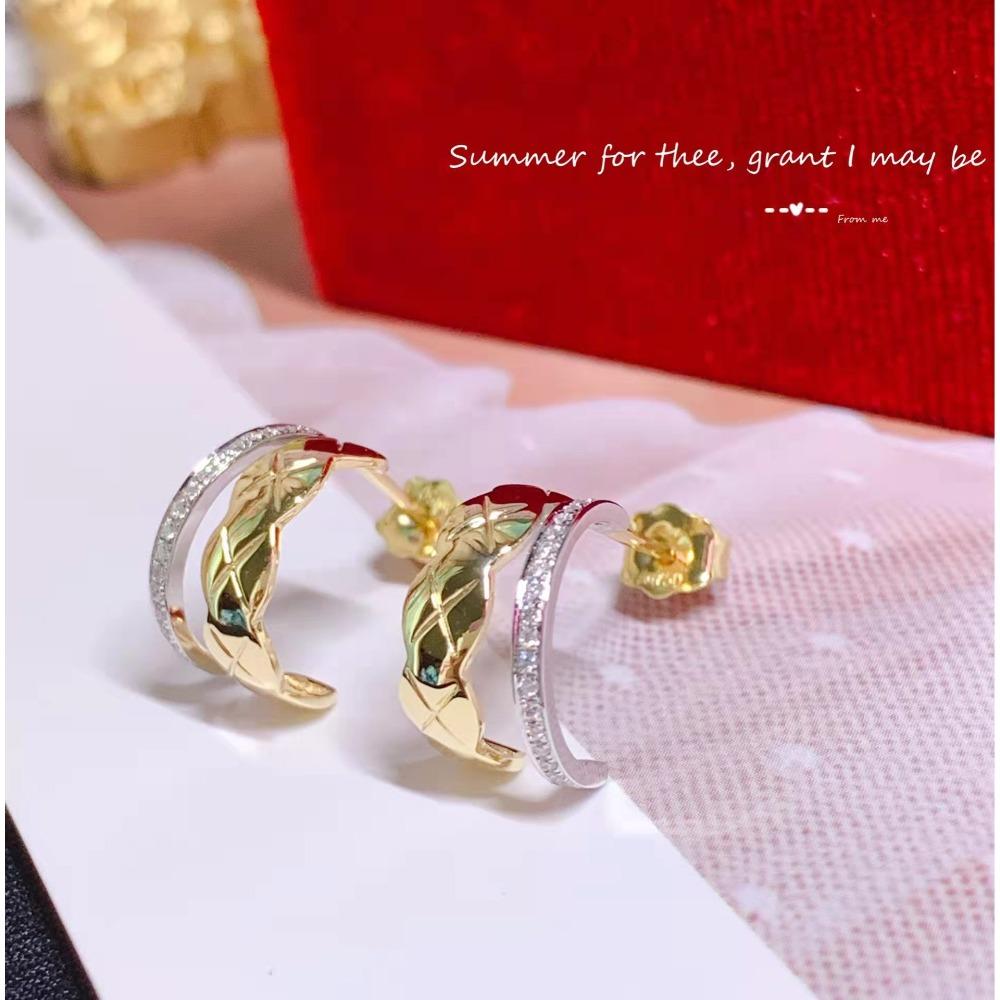 Korean Version of Fashion Small Wind Diamond Stud Earrings, Women's Retro Niche Design Earrings