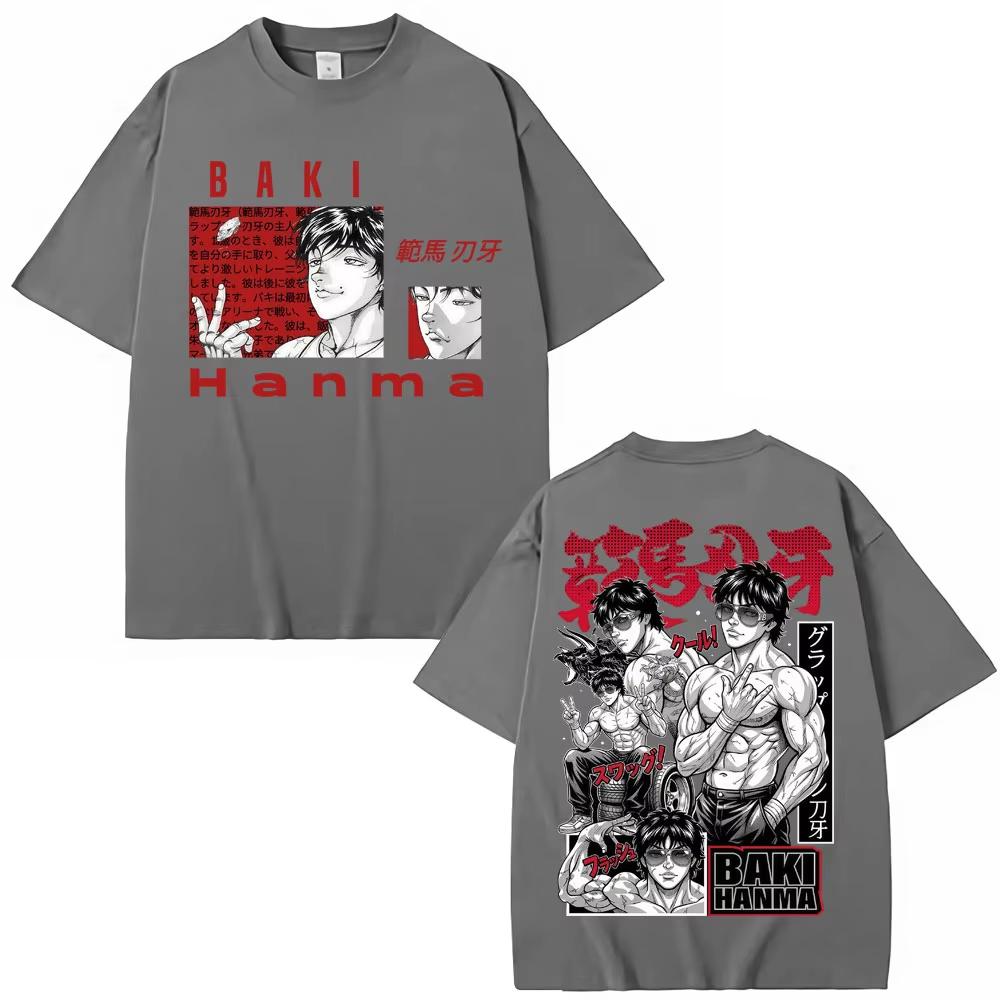 Japanese Anime Baki HaUnisex Harajuku T Shirts Vintage Unisexga Y2k Fashion T Shirt Unisex Women Cotton Casual Tshirt Streetwear Male