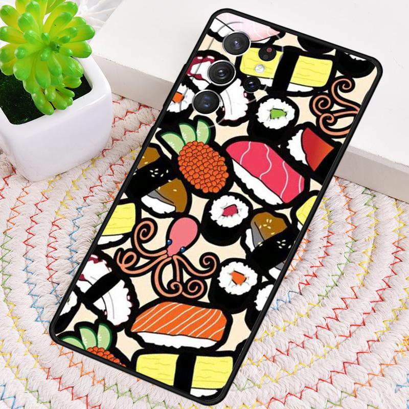 Sushi Food TPU Phone Case For Samsung Galaxy Note 10 Pro S26 S25 S24 S23 S22 Ultra Plus S21 FE S20 Shockproof Cover