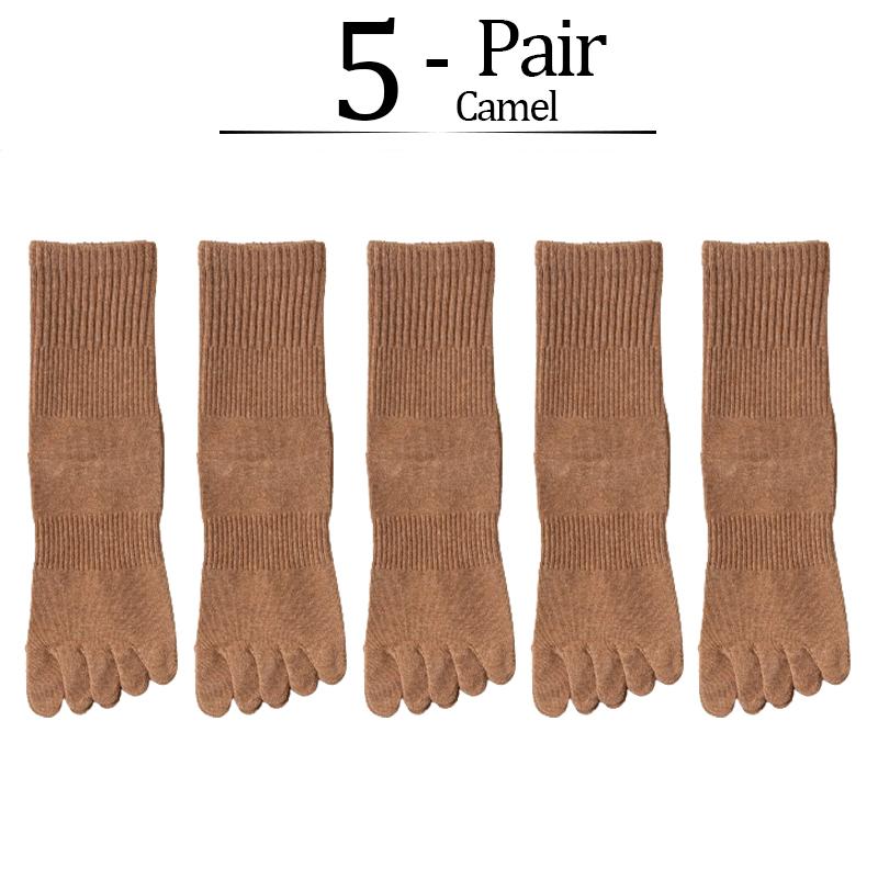 5 Paar/Los Damen Fünf-Zehen-Socken 100% Baumwolle Einfarbig Damen Zehensocken Sport Frühling Herbst Harajuku Zehensocken