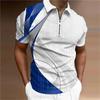 Men's Fashion Striped Zipper Polo Shirt – Short Sleeve Casual Top