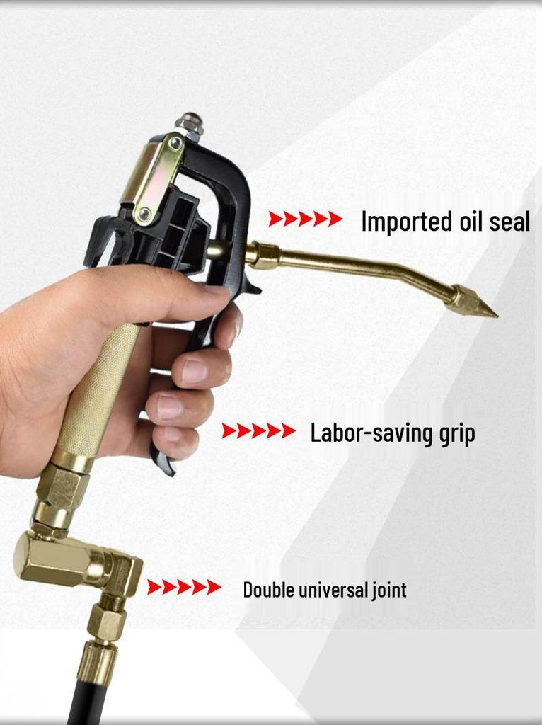 Yellow Universal High-Pressure Pneumatic Grease Gun with Leak-Proof Handle and Electric Nozzle Accessories