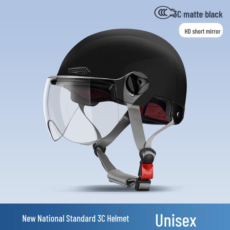 Certified 3C Electric Motorcycle Helmet: Retro, Breathable, All-Season, Lightweight for Men and Women