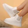 Autumn and winter new women's thick-soled snow boots cotton shoes with velvet inside, round head and foot cotton boots