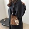 Street Trendy Style Medium Soft Square Bag For Women In Brown And Patterns Leopard