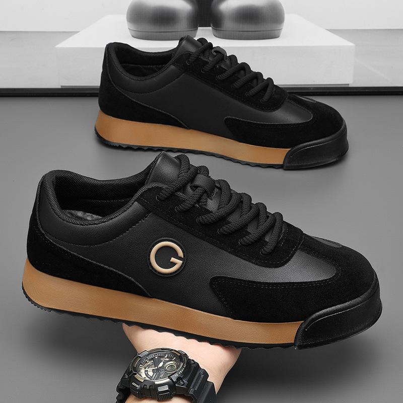 

Мужские повседневные кроссовки, модные дизайнерские мужские дышащие кроссовки для бега, новые осенние удобные туфли на платформе, трендовые туфли на шнуровке, вулканизированные туфли 44 чёрный