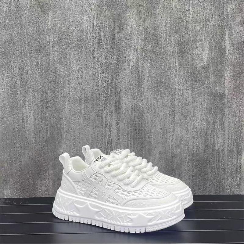 

Little white shoes men s new drop plastic woven mesh breathable casual shoes old polished board shoes trendy sports shoes 44 белый