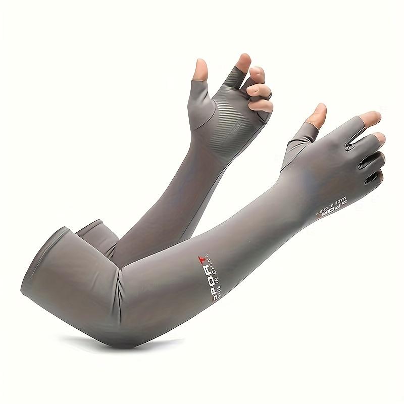 Ice Silk Arm Sleeves Summer Breathable Anti-uv Quick-dry Cycling Sleeves Sunshade Non-slip Touchscreen Hiking Driving Arm Cover