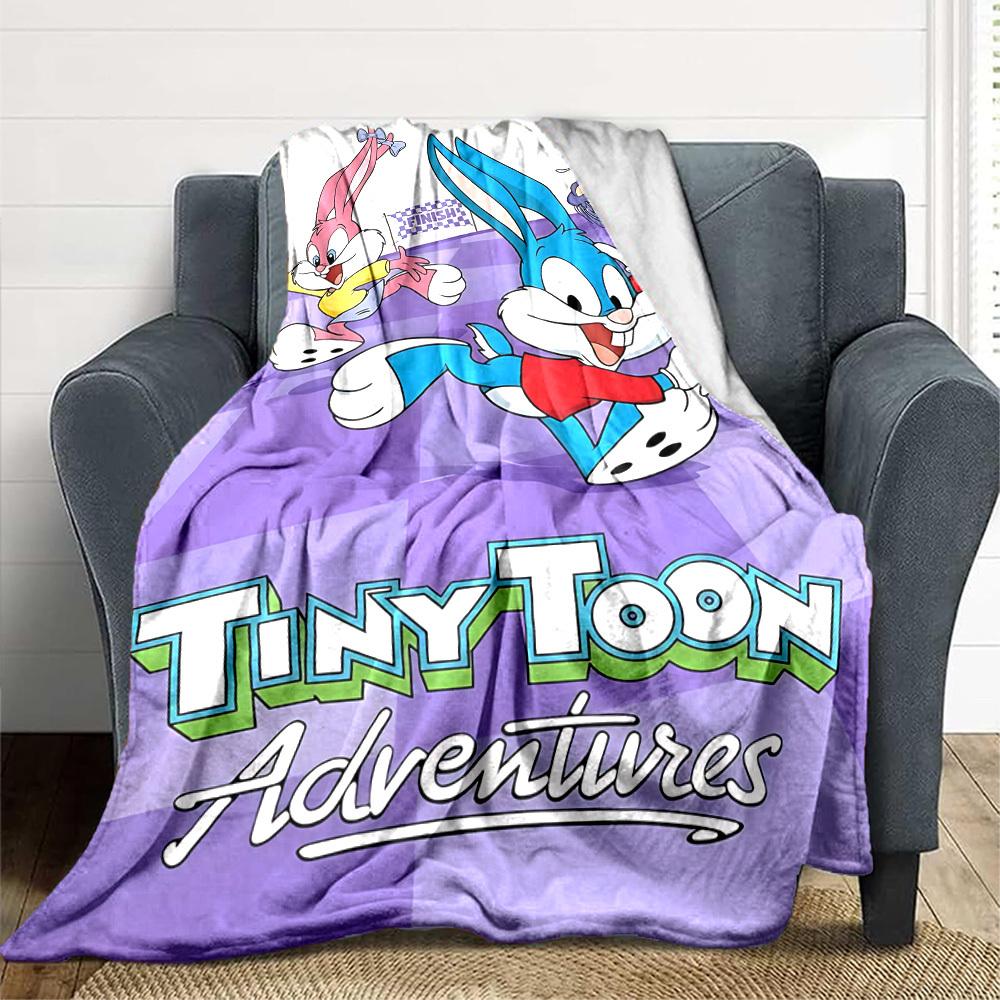 1pc TinyToon Adventures Flannel Throw Blanket - HD Printed Lightweight Soft Warm All-Season Blanket for Sofa, Bed, Travel130