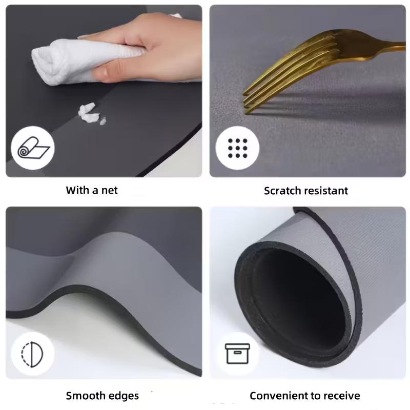 Protiskluzová koupelnová absorpční rohožka z křemeliny, měkký a super kvalitní rychleschnoucí sprchový kobereček