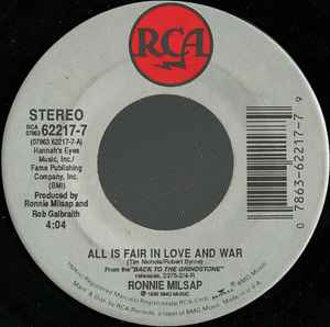 

7inch Record RONNIE MILSAP - All Is Fair In Love And War 622177 RCA 1992 US Folk Used