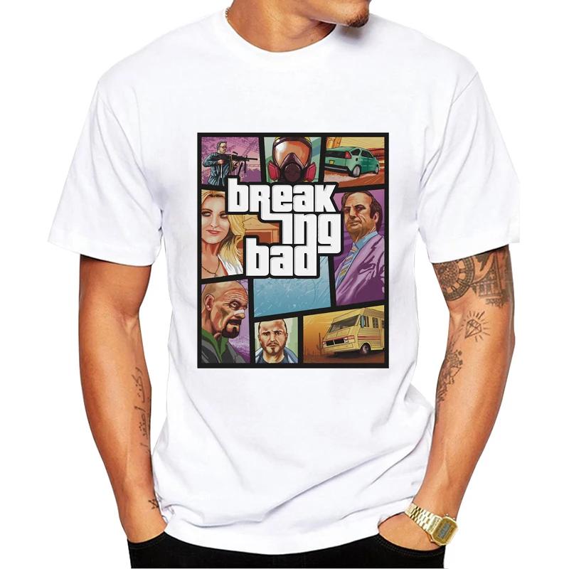 Newest Men Fashion Breaking Bad T-shirt Heisenberg Iam the Denger Retro Printed Hipster Tops Short Sleeve Casual  Tee