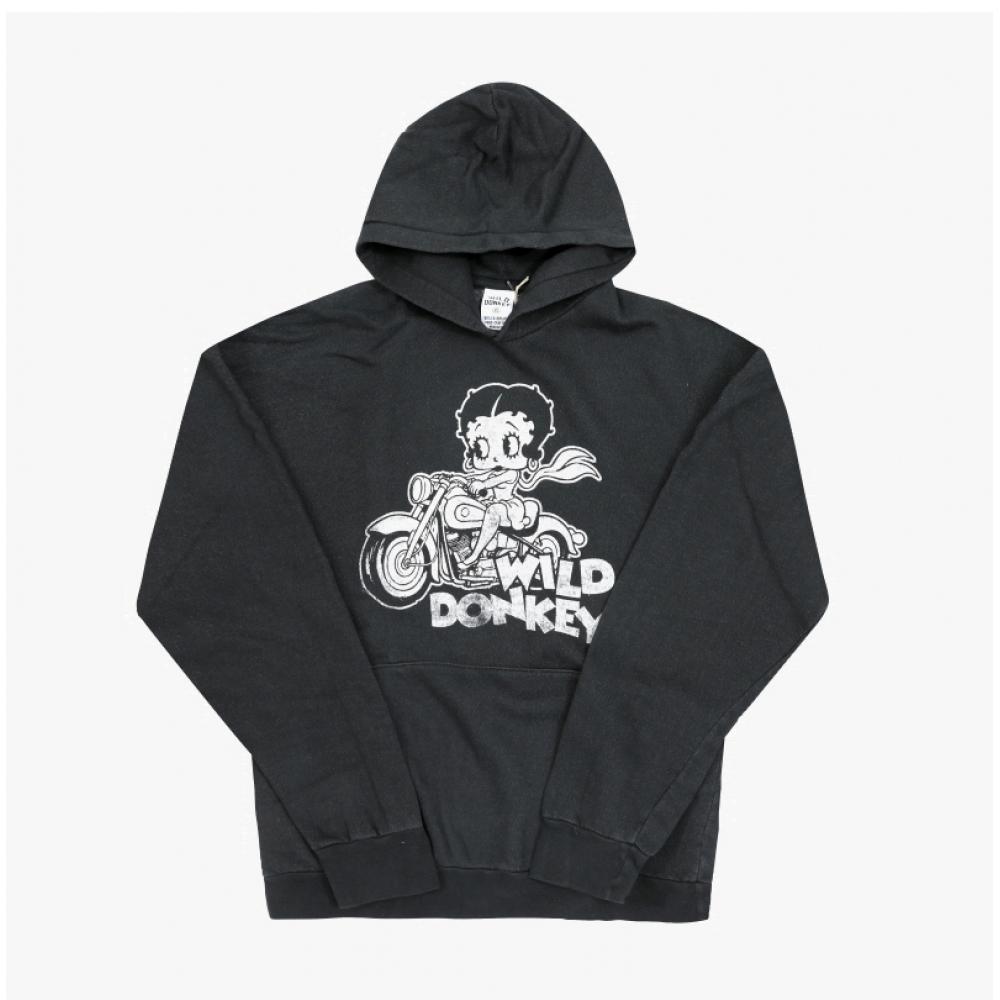 Wild Donkey Unisex Hoodie Dyed Old Black Fc Betty