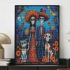 Day of the Dead 5D Diamond Full Diamond Art Painting Kit Diamond Painting Home Decor Sugar Skull Cat Dog Couple Floral Craft Gift