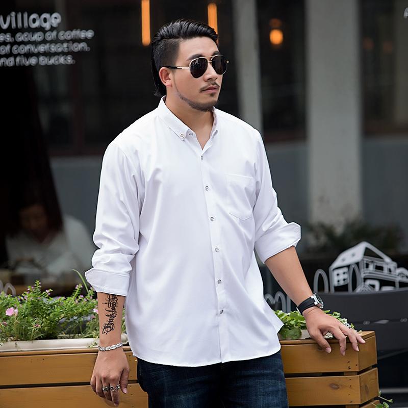 Men s Plus Size Black Button Down Long Sleeve Shirt Casual Breathable Top M белый