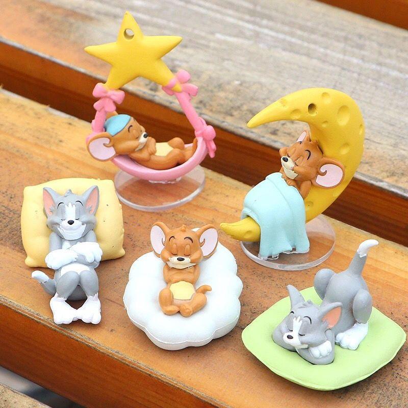 And Jerry Tom Ornament Sleep Figure Childrens Toy Model 5pcs Material Diy