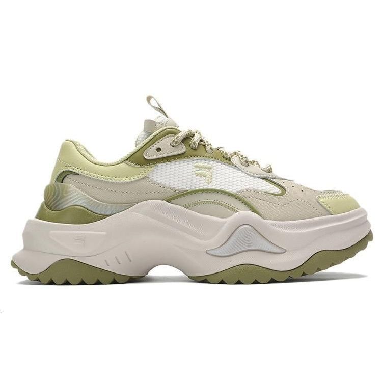 Fila Fusion Bianco Ii Fabric Synthetic Leather Hard Candy 2 Trendy Versatile Comfortable Low-Top Dad Shoes Women Sneaker Green T12W411301FWP