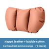 Universal Car Headrest and Lumbar Support Cushion Set Perforated Nappa Leather Neck Pillow with Adjustable Strap for Most Cars